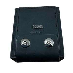Audi Mens‎ Black Leather Bifold Wallet Snap Closure ID Window Car Logo Accessory